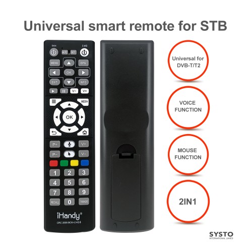 SYSTO CRC2005 Universal 2.4G Air Mouse Remote support voice function, universal for DVB-T/T2