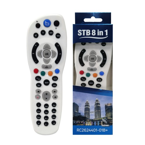 SYSTO丨RC2624401-01B+ Universal STB 8 in 1 Remote Control for ASTRO Decoder in Malaysia Market