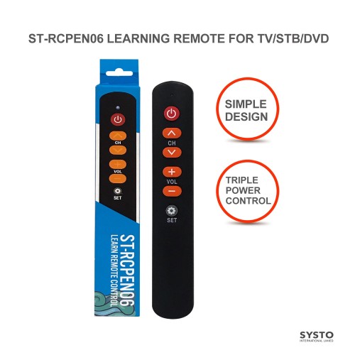 SYSTO丨ST-PEN06 Learning Remote Control Copy from Infrared Model on TV DVD SAT (Basic Version)