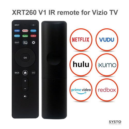 SYSTO丨XRT260 Infrared Replacement VIZIO Smart TV Remote Control (Netflix Vudu Hulu Xumo PrimeVideo Redbox)