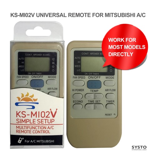 SYSTO丨KS-MI02V Universal for MITSUBISHI Air Conditioner Remote Control