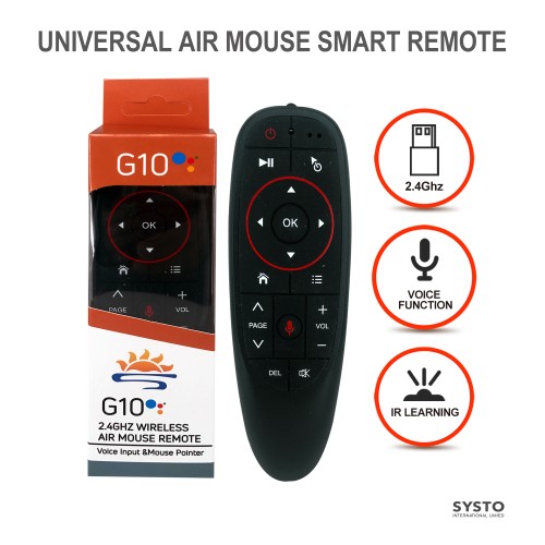 SYSTO丨G10 2.4G Air Mouse Voice Input Remote Control without 3 Axis Gyroscope