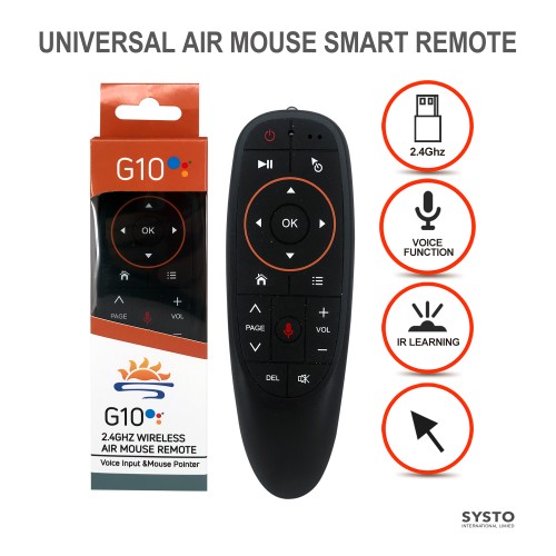 SYSTO丨G10S 2.4G Air Mouse Voice Input Remote Control with 3 Axis Gyroscope